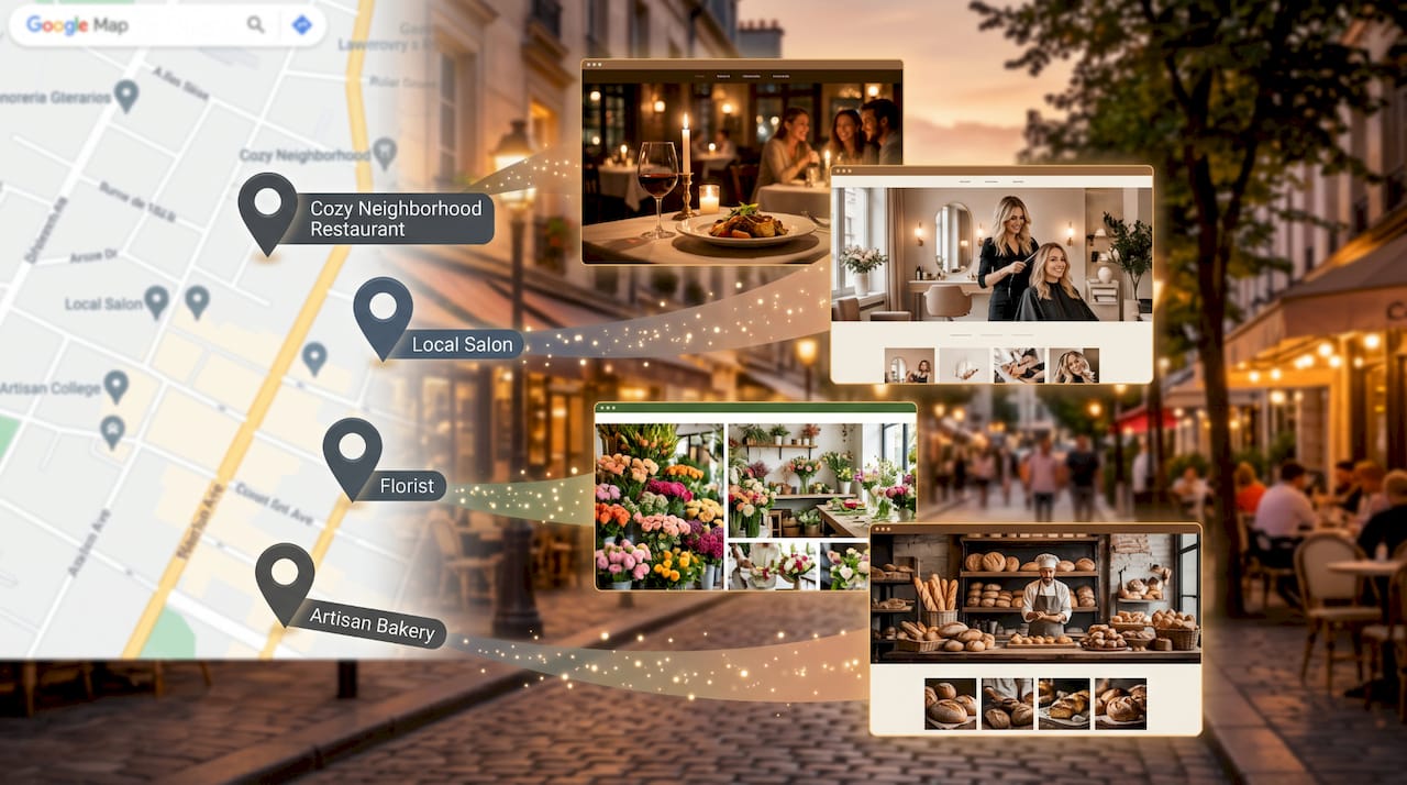 Local businesses transformed into websites from Google Maps